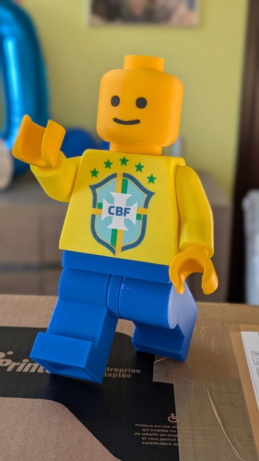 Reuzenbaksteenfiguur 20 cm – Brazilië CBF shirt – photo 2